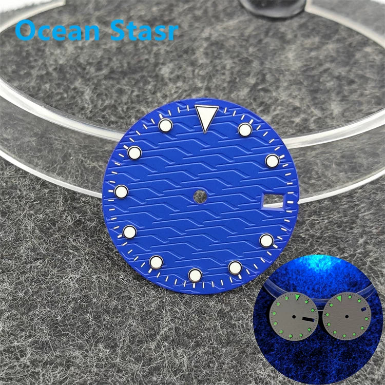 NH35 dial Ocean Texture 28.5mm Green Luminous Date Window At 3