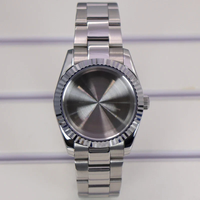 DateJust Watch Case B01 36mm/39mm Fluted Bezel Solid 316L Steel Strap For Seiko NH34 NH35 NH36/38 Miyota 8215 8285Movement