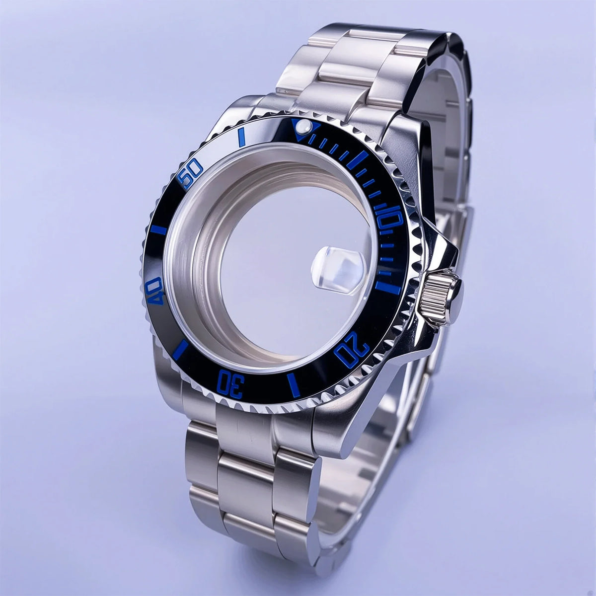 40mm Submariner Watch Case SUB Mod Case Sapphire Crystal 120 Click Fit NH34/NH35/NH36 Movements 10Bar