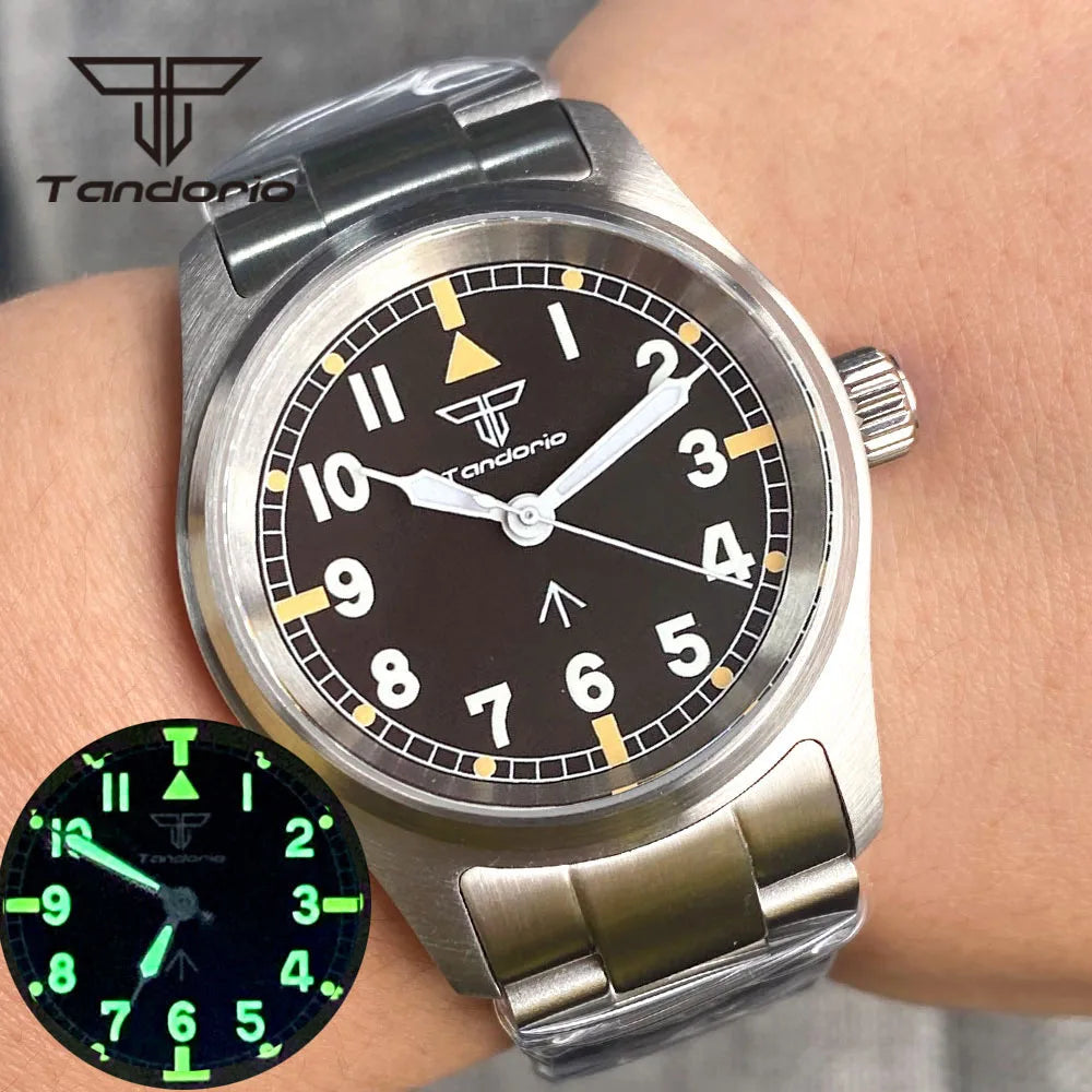 36mm Pilot Watch P03C Field 20BAR Waterproof Sapphire NH35/PT5000/Miyota 8215 Movt Luminous 20bar Bracelet