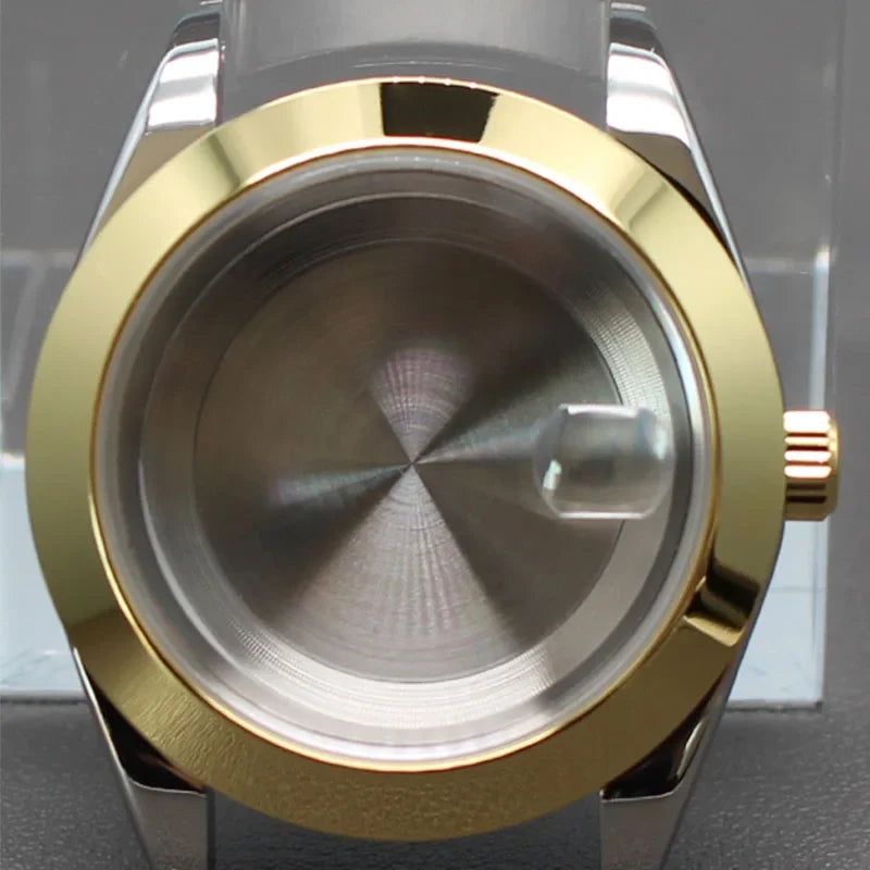 Two Toned Gold/ Rose Gold AIrKing Explorer Watch Case TB03 36mm/39mm High Quality Sapphire Glass For Nh35 Nh36 NH34 NH38 Nh70 Miyota 8215 8285 Movement