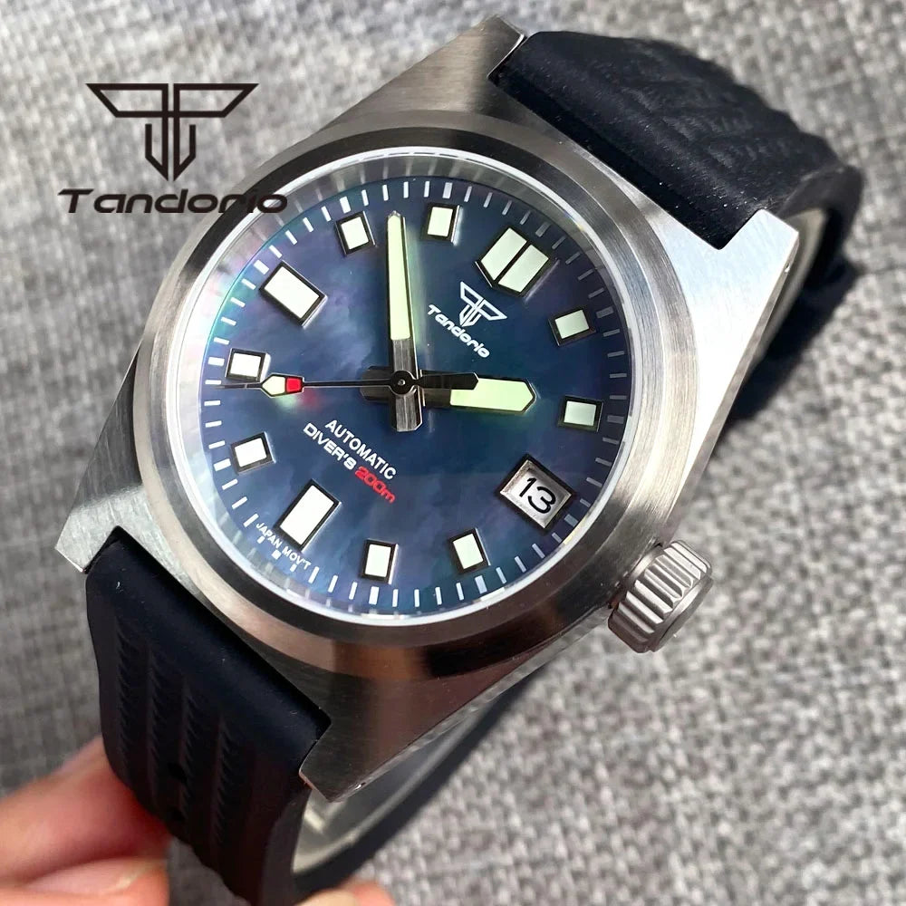 38mm U2 Field Watch P01 NH35A Automatic Watch Pilot MOP Dial 20BAR Brushed AR Sapphire Customizable Watch