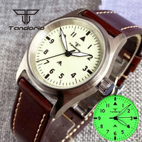 36mm Pilot Watch P03 Creamy Dial Full Lume NH35 Automatic 20BAR Sapphire Customizable