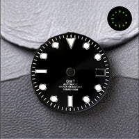 NH34 Dial GMT 28.5mm No Logo Calendar Dials Green Luminous mod parts