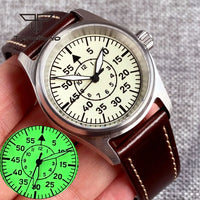 36mm Pilot Watch P03 Creamy Dial Full Lume NH35 Automatic 20BAR Sapphire Customizable