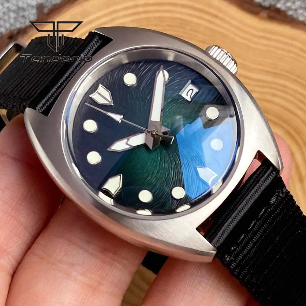 36mm Identity Crisis Mod P02 NH35 Automatic Watch Domed AR Sapphire 20Bar Customizable Pilot