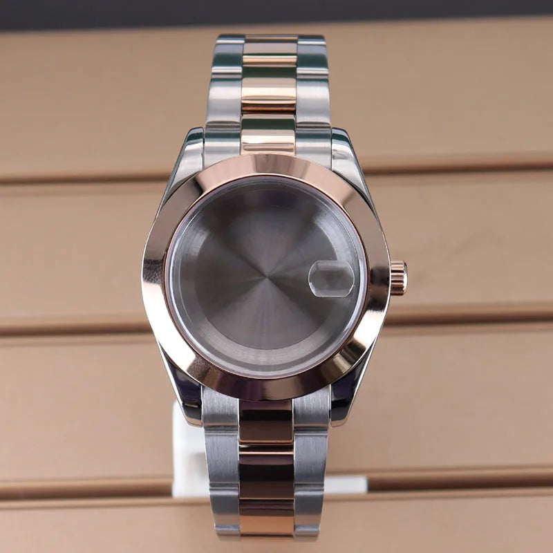 Two Toned Gold/ Rose Gold AIrKing Explorer Watch Case TB03 36mm/39mm High Quality Sapphire Glass For Nh35 Nh36 NH34 NH38 Nh70 Miyota 8215 8285 Movement