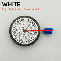 Japan Genuine NH36 Automatic Movement English-Spanish Datewheel Crown At 3.0/3.8 O'clock Mod  Day-Date
