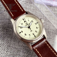 36mm Pilot Watch P03 Creamy Dial Full Lume NH35 Automatic 20BAR Sapphire Customizable