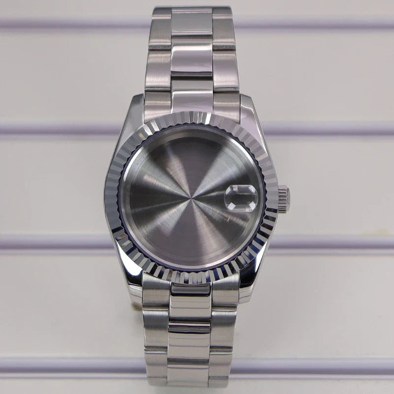 DateJust Watch Case B01 36mm/39mm Fluted Bezel Solid 316L Steel Strap For Seiko NH34 NH35 NH36/38 Miyota 8215 8285Movement