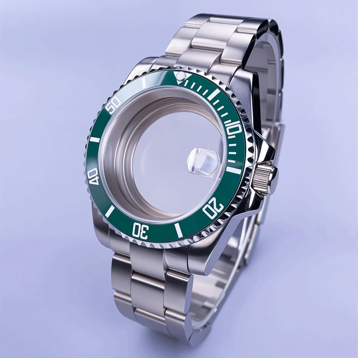GMT Watch Case D02 40mm Sapphire 120 Click Fit NH34/NH35/NH36 38Movements Glide Bracelet