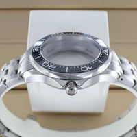 41mm Seamaster Watch Case D03 2 Crown 316L Stainless Steel Sapphire NH34 NH35 NH36/38 Automatic 10Bar Glass back