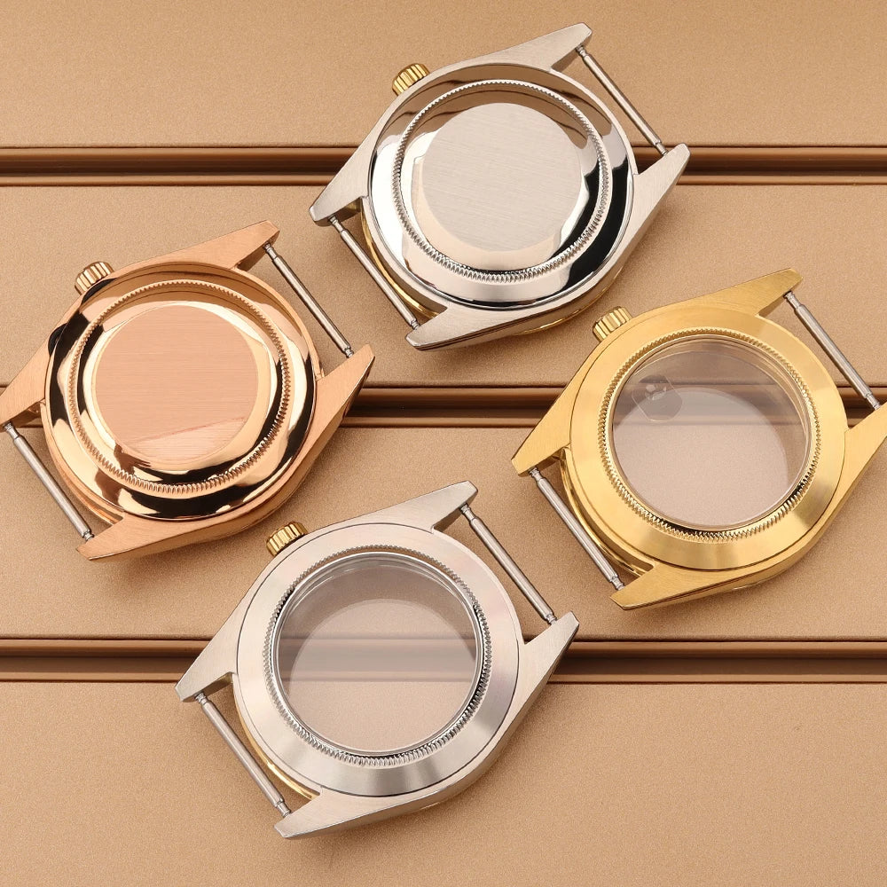 Oyster Perpetual Watch Case B04 36mm/39mm Sapphire f For NH35 NH36 NH38 4R36 Miyota 8215 8285Movement Gold Rose Two Tone Silver