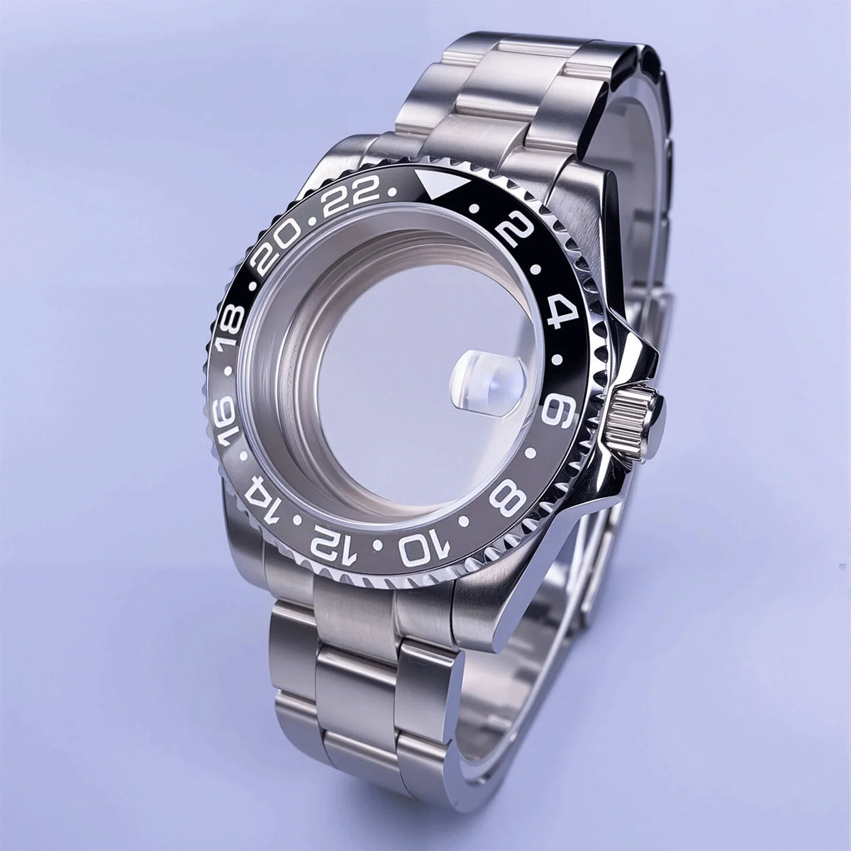 GMT Watch Case D02 40mm Sapphire 120 Click Fit NH34/NH35/NH36 38Movements Glide Bracelet