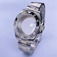 GMT Watch Case D02 40mm Sapphire 120 Click Fit NH34/NH35/NH36 38Movements Glide Bracelet