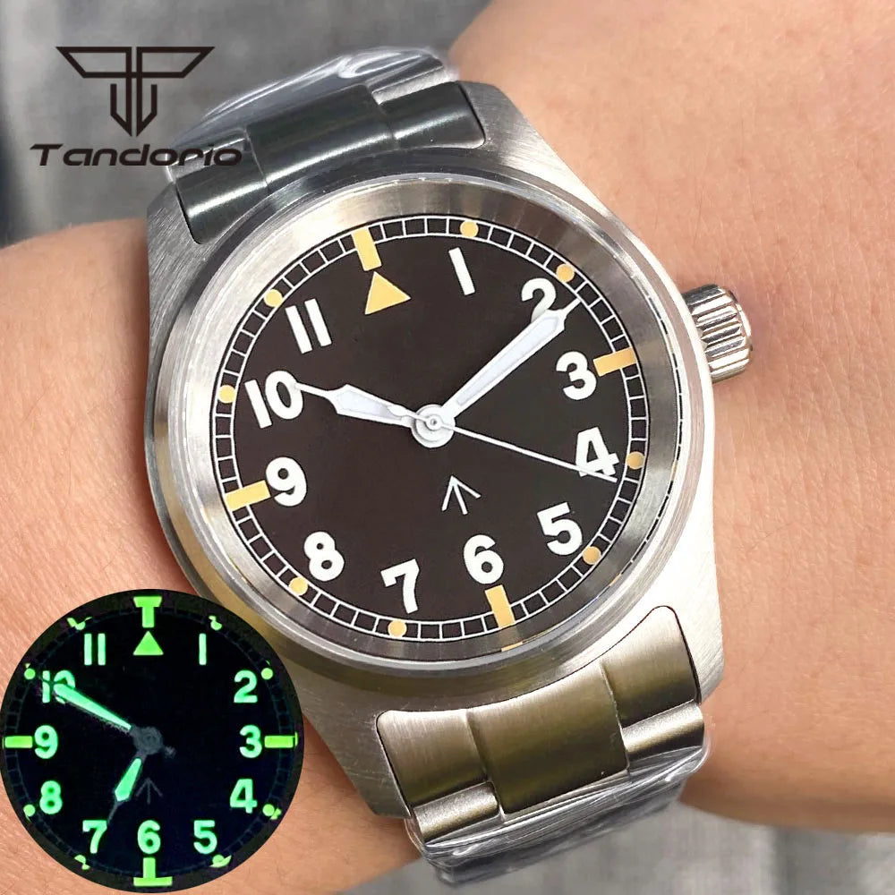 36mm Pilot Watch P03C Field 20BAR Waterproof Sapphire NH35/PT5000/Miyota 8215 Movt Luminous 20bar Bracelet