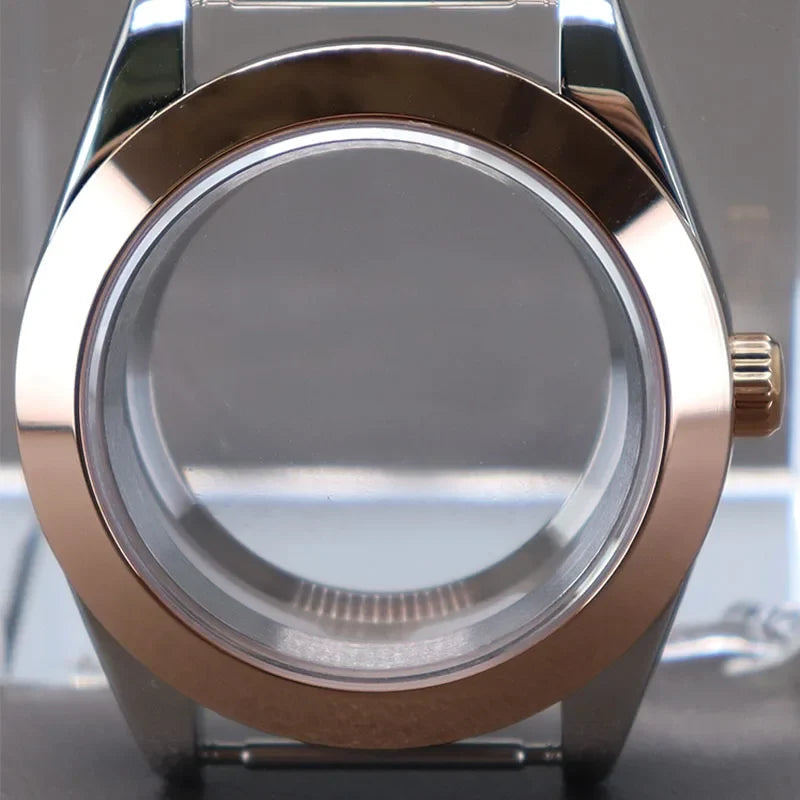 Two Toned Gold/ Rose Gold AIrKing Explorer Watch Case TB03 36mm/39mm High Quality Sapphire Glass For Nh35 Nh36 NH34 NH38 Nh70 Miyota 8215 8285 Movement