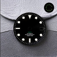NH34 Dial GMT 28.5mm No Logo Calendar Dials Green Luminous mod parts