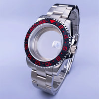 GMT Watch Case D02 40mm Sapphire 120 Click Fit NH34/NH35/NH36 38Movements Glide Bracelet