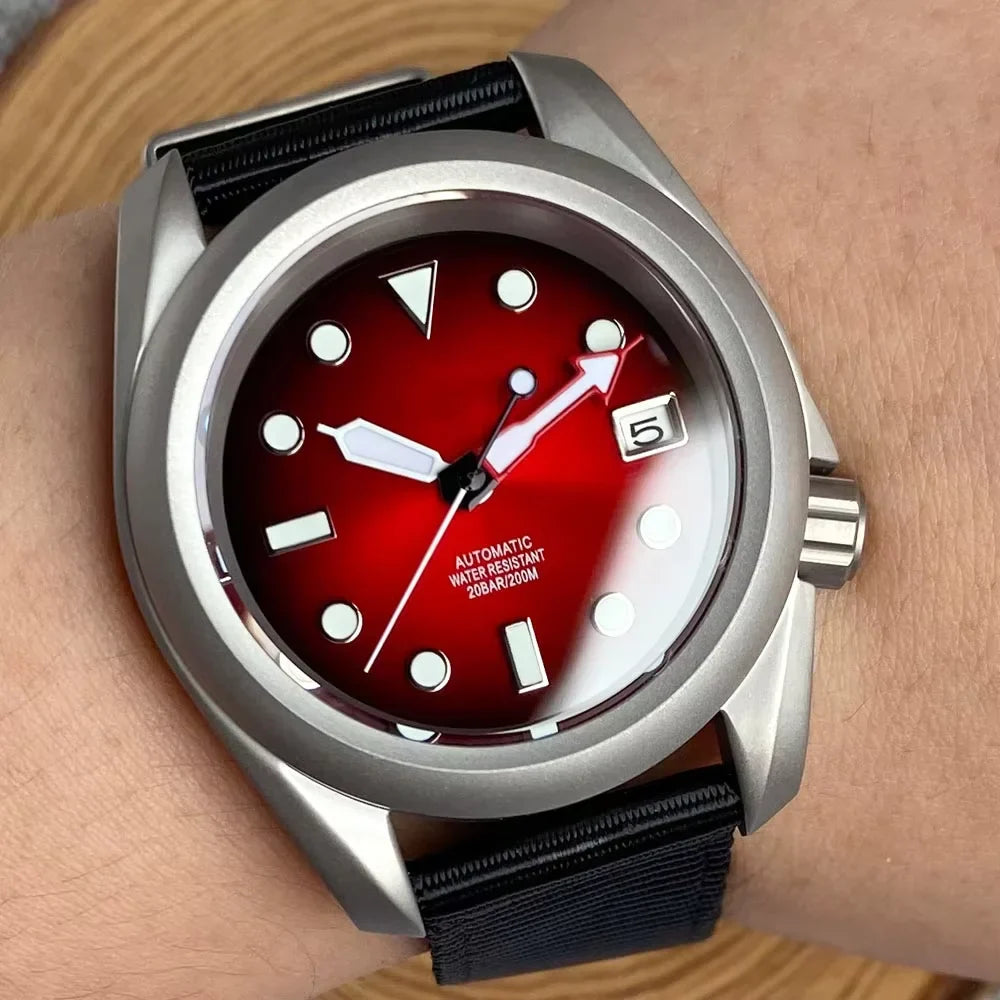 Raw Skx Watches P06A 40mm Frosted Field Watches NH35A Automatic Sapphire 20ATM