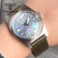 38mm U2 Field Watch P01 NH35A Automatic Watch Pilot MOP Dial 20BAR Brushed AR Sapphire Customizable Watch