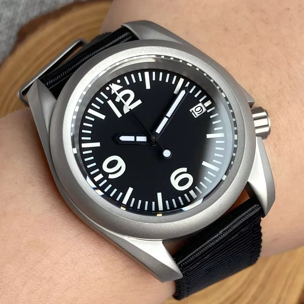 Raw Skx Watches P06A 40mm Frosted Field Watches NH35A Automatic Sapphire 20ATM