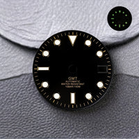 NH34 Dial GMT 28.5mm No Logo Calendar Dials Green Luminous mod parts
