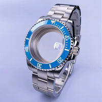 GMT Watch Case D02 40mm Sapphire 120 Click Fit NH34/NH35/NH36 38Movements Glide Bracelet