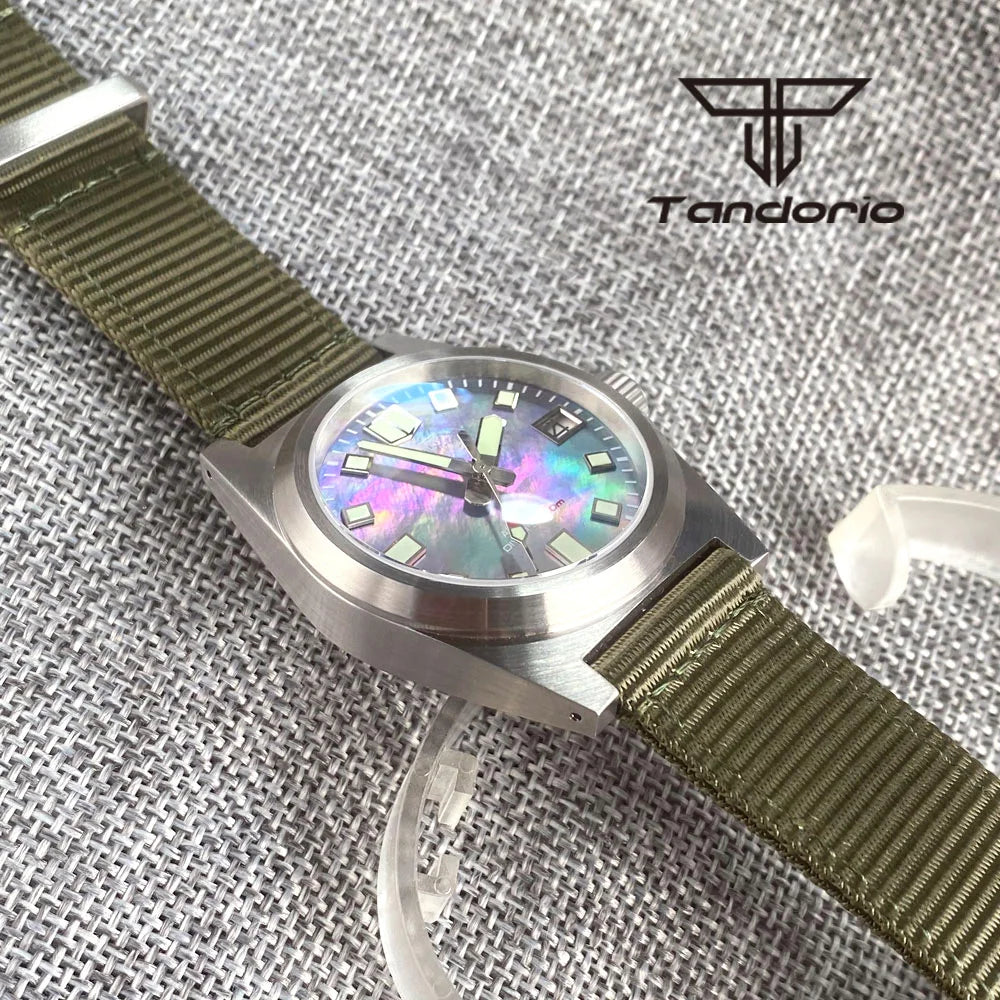 38mm U2 Field Watch P01 NH35A Automatic Watch Pilot MOP Dial 20BAR Brushed AR Sapphire Customizable Watch