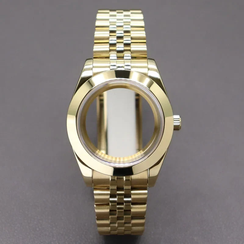 PVD Yellow Gold / Rose Gold AIrKing Explorer Watch Case GB03 36mm/39mm Sapphire For Nh35 Nh36 NH34 NH38 Nh70 Miyota 8215 8285 Movement