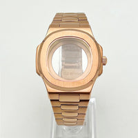 Nautilus Watch Case 41mm seiko NH35 NH70 NH72 PP  Sapphire crystal 904L stainless steel case Glass Back