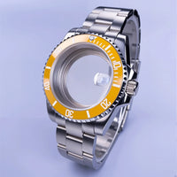 40mm Submariner Watch Case SUB Mod Case Sapphire Crystal 120 Click Fit NH34/NH35/NH36 Movements 10Bar