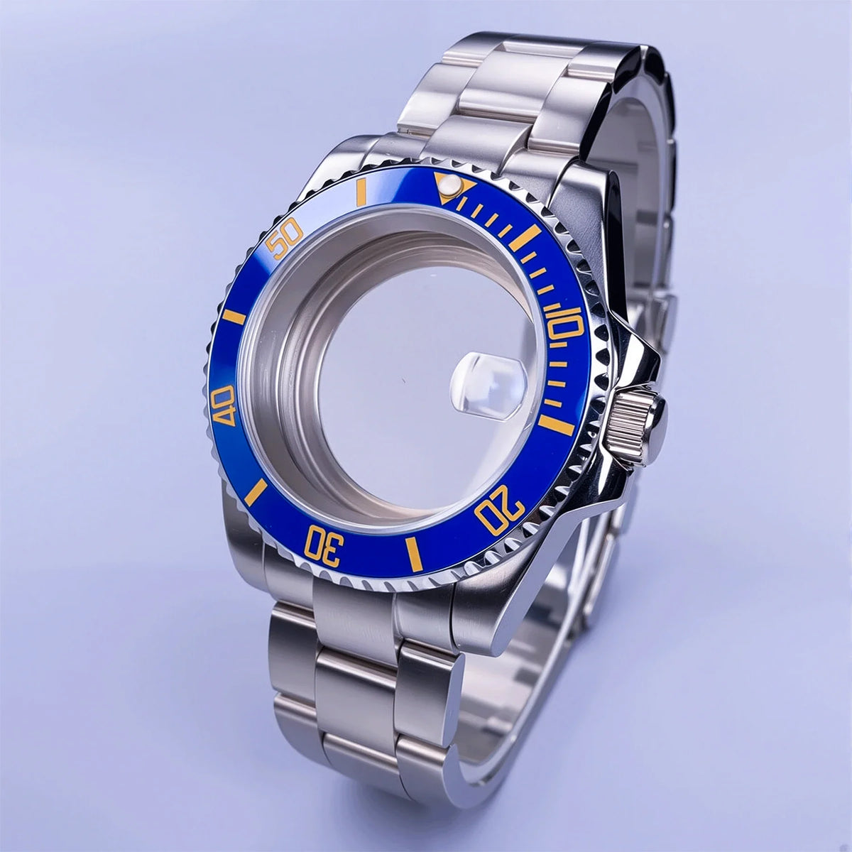 GMT Watch Case D02 40mm Sapphire 120 Click Fit NH34/NH35/NH36 38Movements Glide Bracelet