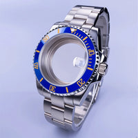 GMT Watch Case D02 40mm Sapphire 120 Click Fit NH34/NH35/NH36 38Movements Glide Bracelet