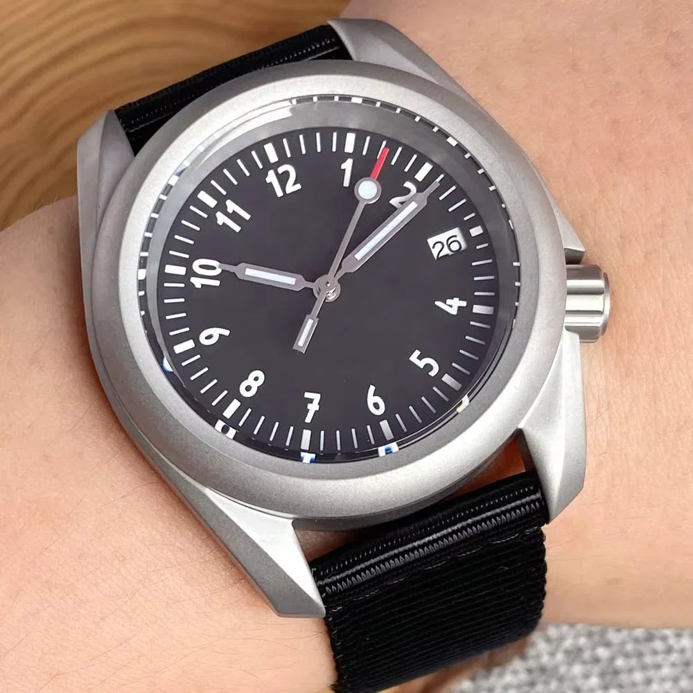 Raw Skx Watches P06A 40mm Frosted Field Watches NH35A Automatic Sapphire 20ATM