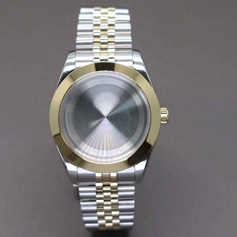 Two Toned Gold/ Rose Gold AIrKing Explorer Watch Case TB03 36mm/39mm High Quality Sapphire Glass For Nh35 Nh36 NH34 NH38 Nh70 Miyota 8215 8285 Movement
