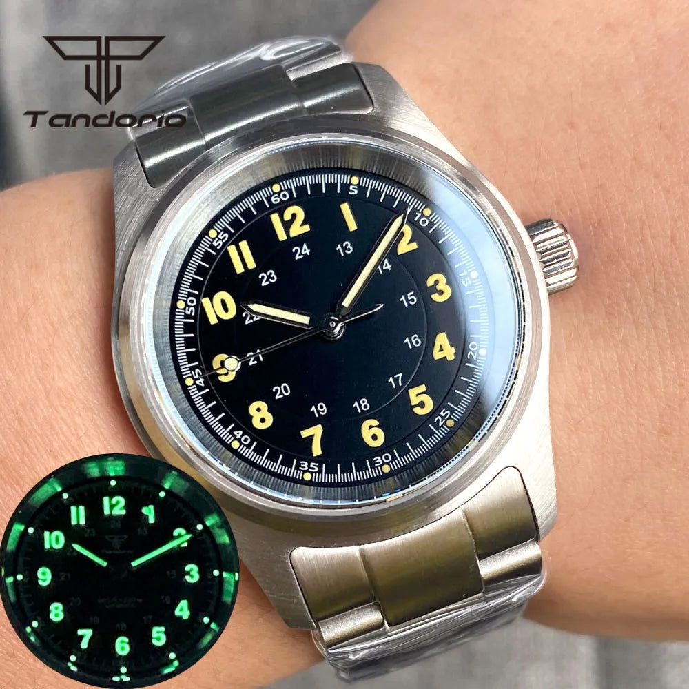 36mm Pilot Watch P03C Field 20BAR Waterproof Sapphire NH35/PT5000/Miyota 8215 Movt Luminous 20bar Bracelet
