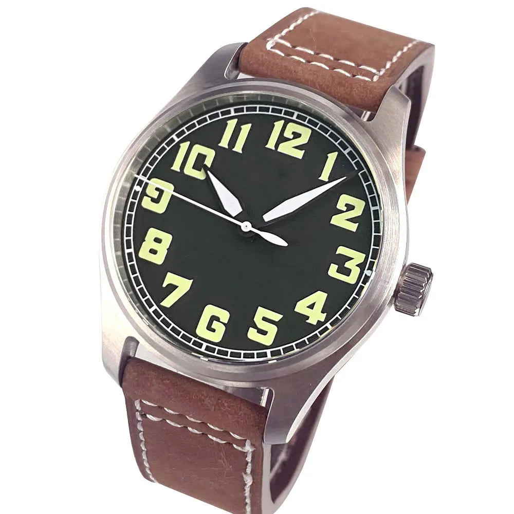 39mm Pilot Aviator Watch P04A Miyota8215 Automatic 20BAR Sapphire Crystal