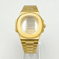 Nautilus Watch Case 41mm seiko NH35 NH70 NH72 PP  Sapphire crystal 904L stainless steel case Glass Back