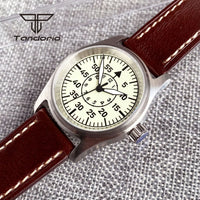 36mm Pilot Watch P03 Creamy Dial Full Lume NH35 Automatic 20BAR Sapphire Customizable