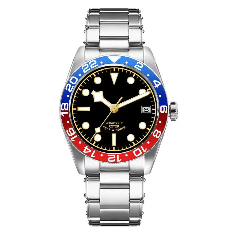 BB58 Watch Mod D07A 39mm Retro Diver Sapphire Crystal 200M Water-Resistant