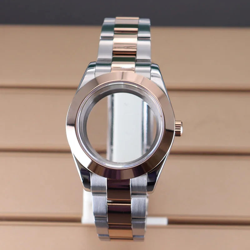Two Toned Gold/ Rose Gold AIrKing Explorer Watch Case TB03 36mm/39mm High Quality Sapphire Glass For Nh35 Nh36 NH34 NH38 Nh70 Miyota 8215 8285 Movement