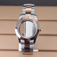 Two Toned Gold/ Rose Gold AIrKing Explorer Watch Case TB03 36mm/39mm High Quality Sapphire Glass For Nh35 Nh36 NH34 NH38 Nh70 Miyota 8215 8285 Movement