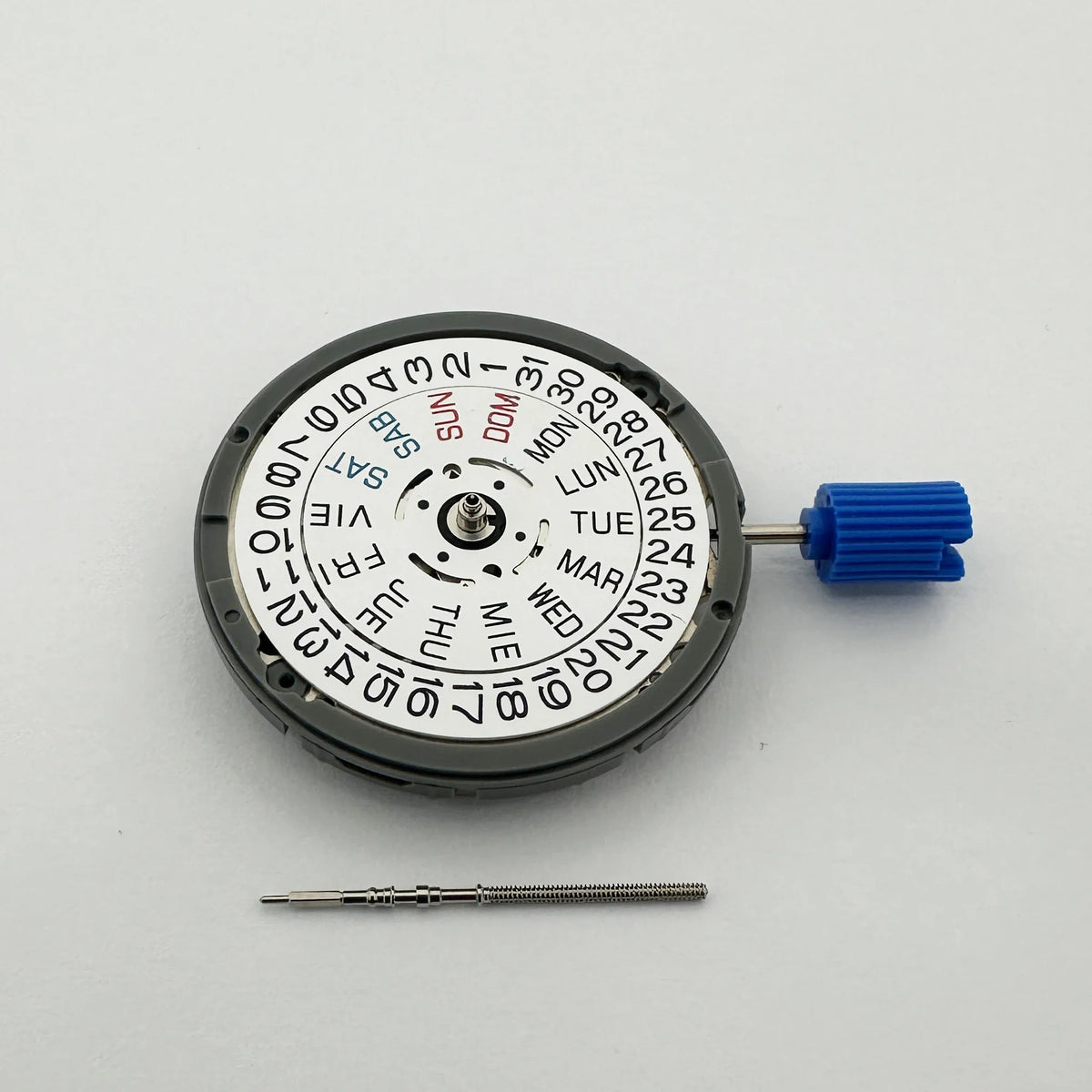Japan Genuine NH36 Automatic Movement English-Spanish Datewheel Crown At 3.0/3.8 O'clock Mod  Day-Date