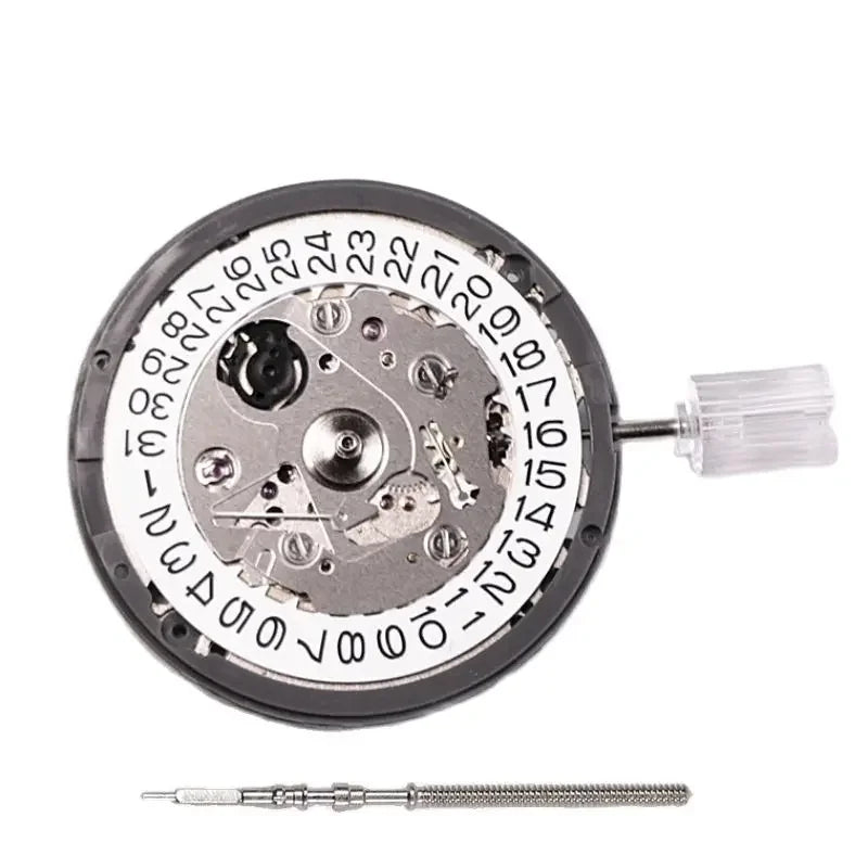 Original Japanese SeikoTMI NH35 Automatic Movement Crown At 3,3.8 and 6 White and Black