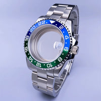 GMT Watch Case D02 40mm Sapphire 120 Click Fit NH34/NH35/NH36 38Movements Glide Bracelet