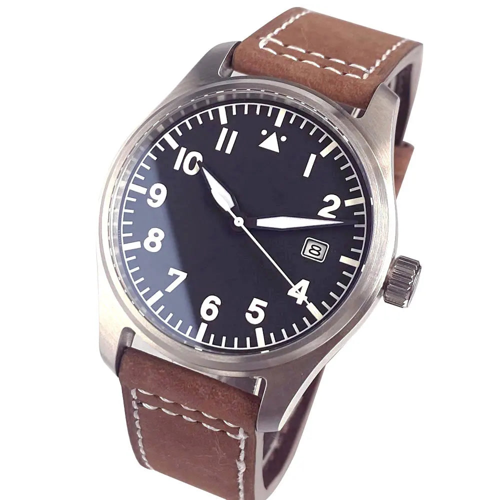 39mm Pilot Aviator Watch P04A Miyota8215 Automatic 20BAR Sapphire Crystal