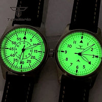 36mm Pilot Watch P03 Creamy Dial Full Lume NH35 Automatic 20BAR Sapphire Customizable