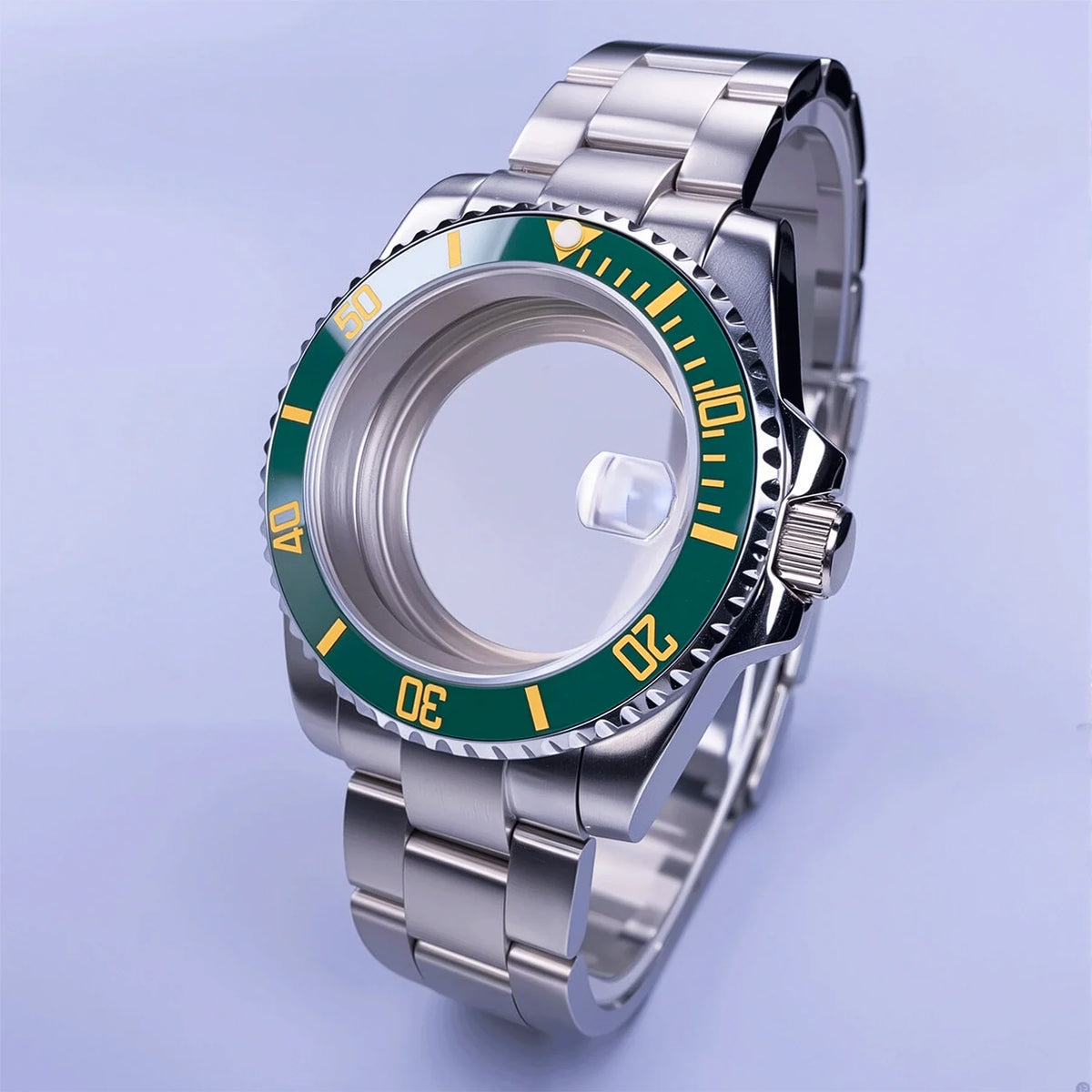 GMT Watch Case D02 40mm Sapphire 120 Click Fit NH34/NH35/NH36 38Movements Glide Bracelet