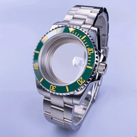 GMT Watch Case D02 40mm Sapphire 120 Click Fit NH34/NH35/NH36 38Movements Glide Bracelet